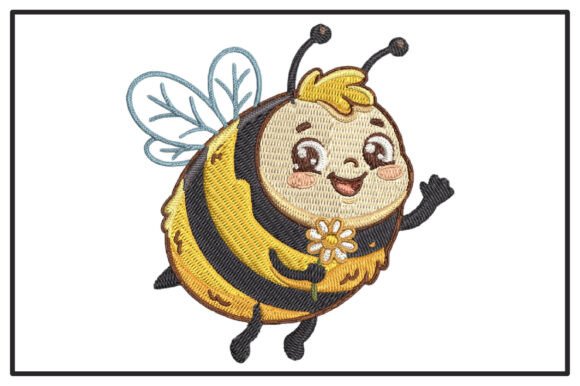 Adorable Waving Bee Embroidery Design Review