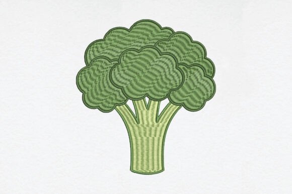 Broccoli Vegetable Embroidery for Boutique Apparel