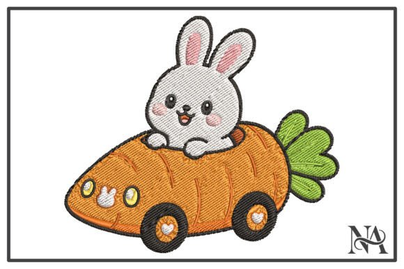 Bunny in Carrot Car Embroidery Design Review
