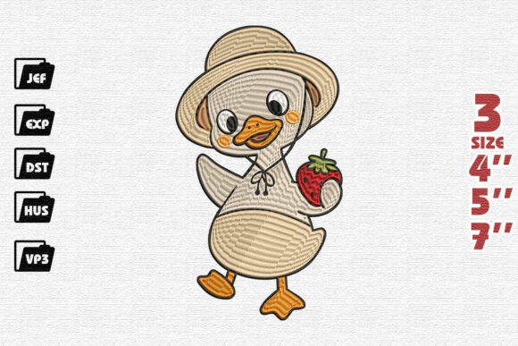 Cute Duck Strawberry Embroidery Review