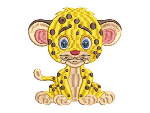 Cute Sitting Baby Leopard Embroidery Review