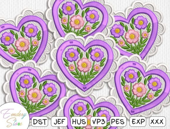 Floral Heart Patches: An Embroidery Designer Review