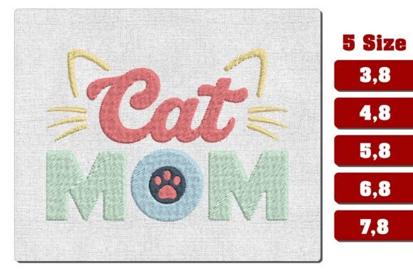 Retro Cat Mom Embroidery Design File Review