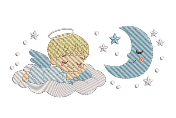 Sleeping Angel Moon: Etsy Nursery Embroidery